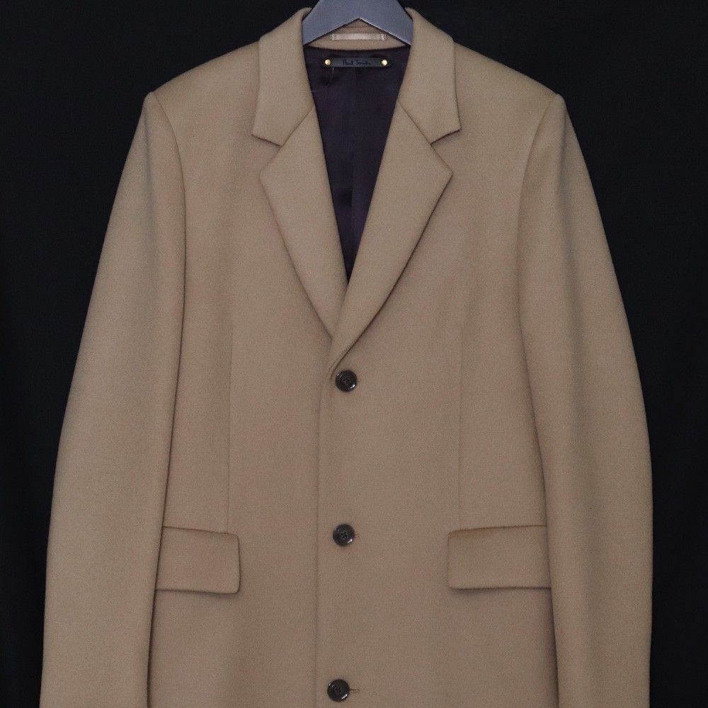 PAUL SMITH ウール ロングチェスターコート Mサイズ ブラウン PF-IS