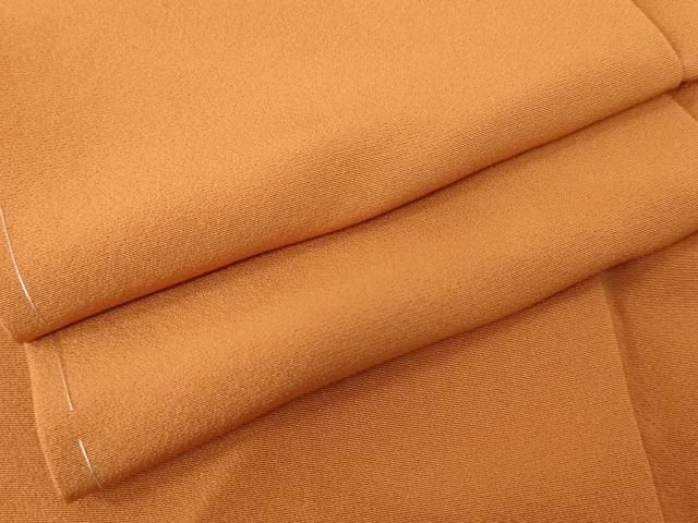 平和屋着物 上質な色無地 密柑色 正絹 cs