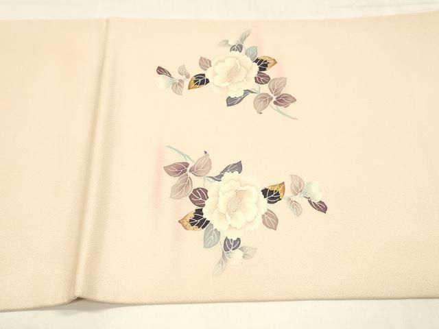 平和屋着物○太鼓柄袋帯 作家物 枝花文 銀通し地 正絹