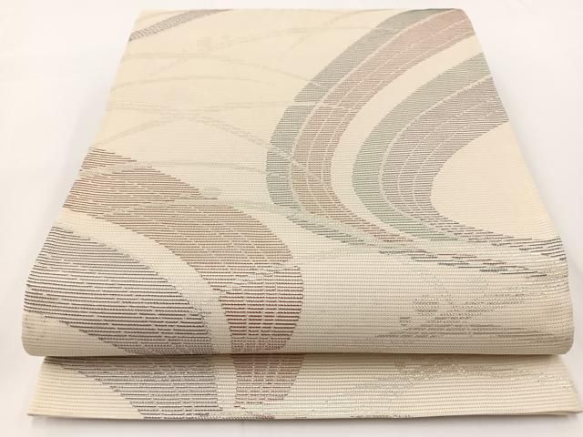 平和屋着物＊夏物　六通柄袋帯　露芝文　銀糸　正絹　逸品　BAAV7141yc 平和屋着物＊夏物 六通柄袋帯 露芝文 銀糸 正絹 逸品 BAAV7141yc