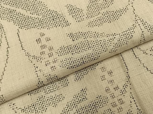  平和屋着物 本場結城紬 重要無形文化財 100亀甲 南天文 正絹 fy 紬 着物