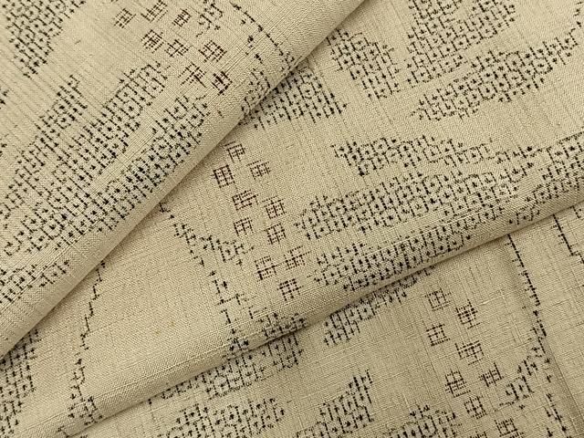 平和屋着物 本場結城紬 重要無形文化財 100亀甲 南天文 正絹 fy