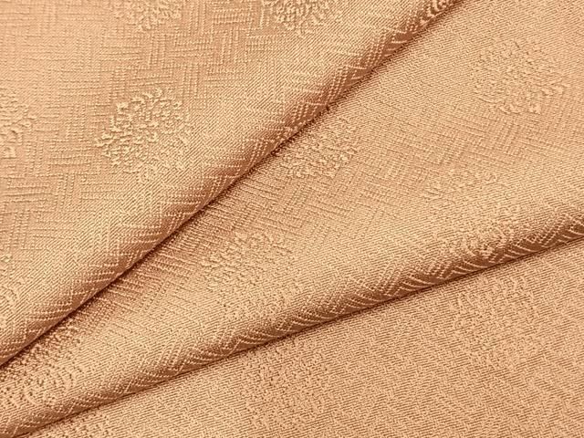 平和屋着物 上質な色無地 吉祥花地紋 宍色 正絹 fy