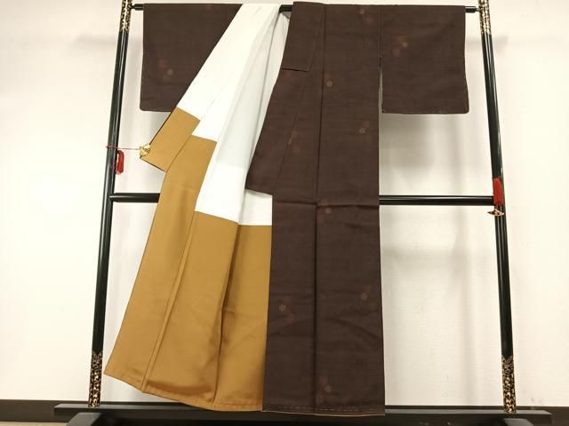  平和屋着物 本場結城紬 重要無形文化財 飛び亀甲柄 正絹 fy 紬 着物