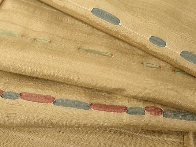 平和屋着物 上質な紬 訪問着 めがね織 横段文 正絹 cs