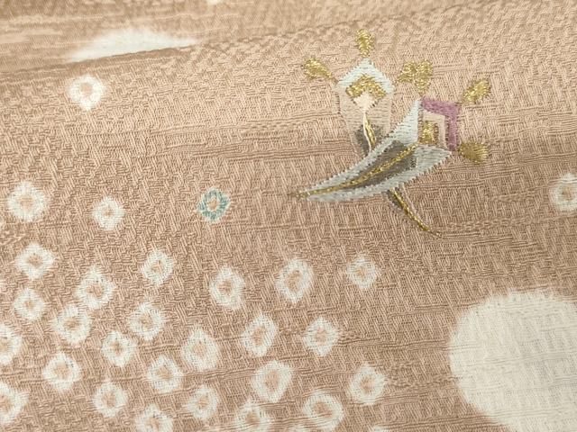 平和屋着物●訪問着　絞り　刺繍　花宝尽くし　金糸　正絹　逸品　AABD6426cs 平和屋着物○訪問着 絞り 刺繍 花宝尽くし 金糸 正絹 逸品 AABD6426cs