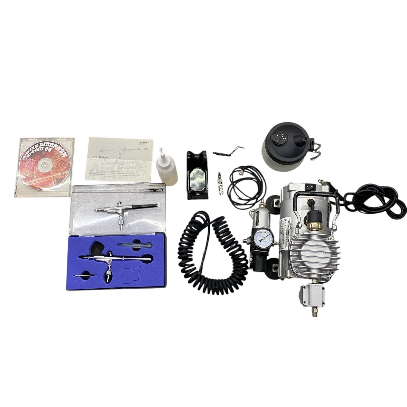 186000 通電 のみ AIRTEX エアテックス エアブラシ コンプレッサー セット APC 001 XP 729 MJ 728