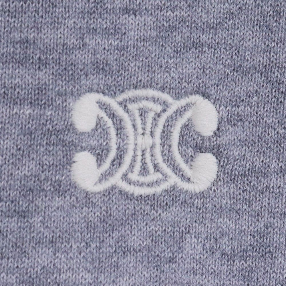 CELINE トリオンフ 刺繍　ルーズフーディ コットン カシミア グレー 低 価格 通販ファッション - CELINE トリオンフ 刺繍 ルーズフーディ