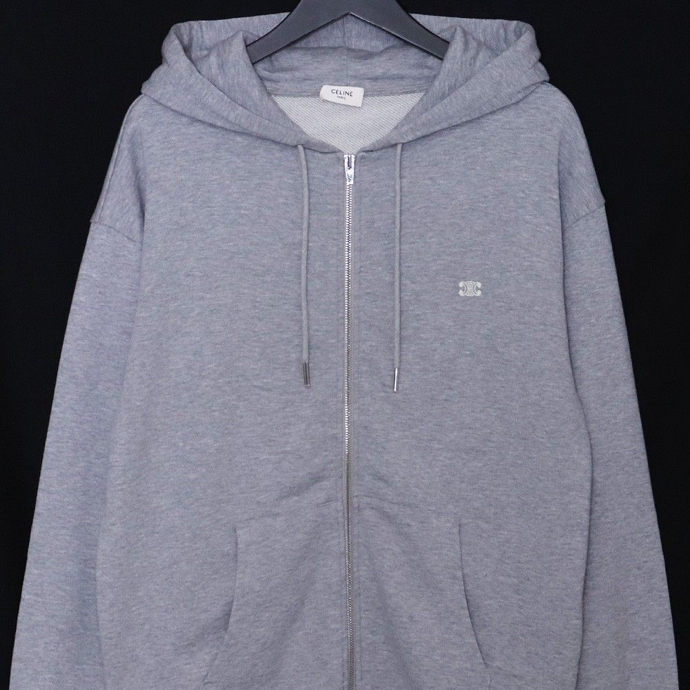 CELINE トリオンフ ルーズ ジップフーディー カシミアコットン XS