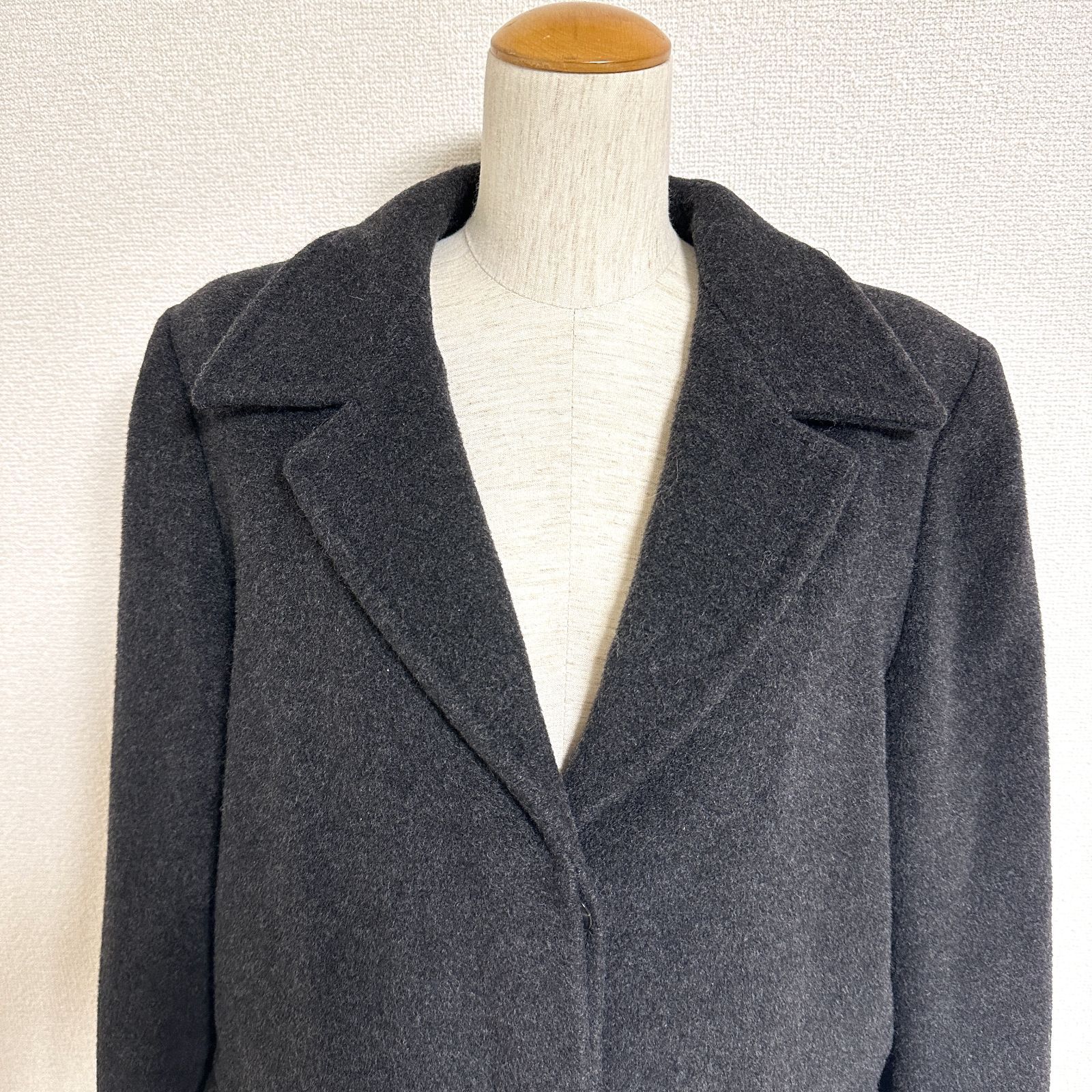 未使用✨マックスマーラ iblues カシミヤ混ベルテッドコート マニュエラ42 マックスマーラ iBLUES ヴィンテージ イタリア製 カシミヤ混 バージン