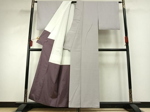  平和屋着物 上質な紬 色無地 紫水晶色 さが美扱い 正絹 fy 紬 着物