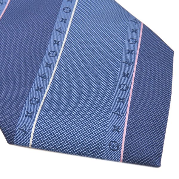 ルイヴィトン LOUIS VUITTON ネクタイ ストライプ モノグラム シルク