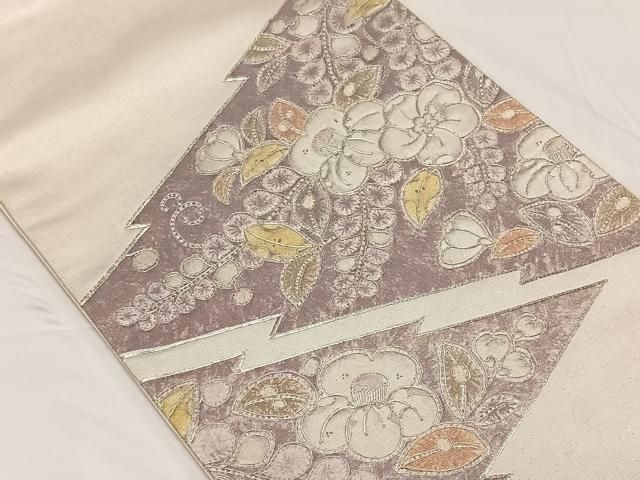 平和屋着物◎太鼓柄袋帯 総刺繍 駒刺繍 辻が花 正絹 逸品 CAAY1176qv