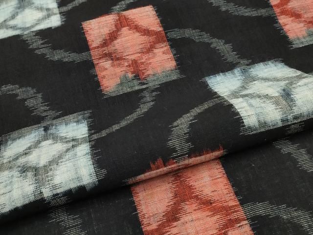 平和屋着物▽久留米絣 反物 着尺 色紙繋ぎ 綿 逸品 未使用 AABC2740ay