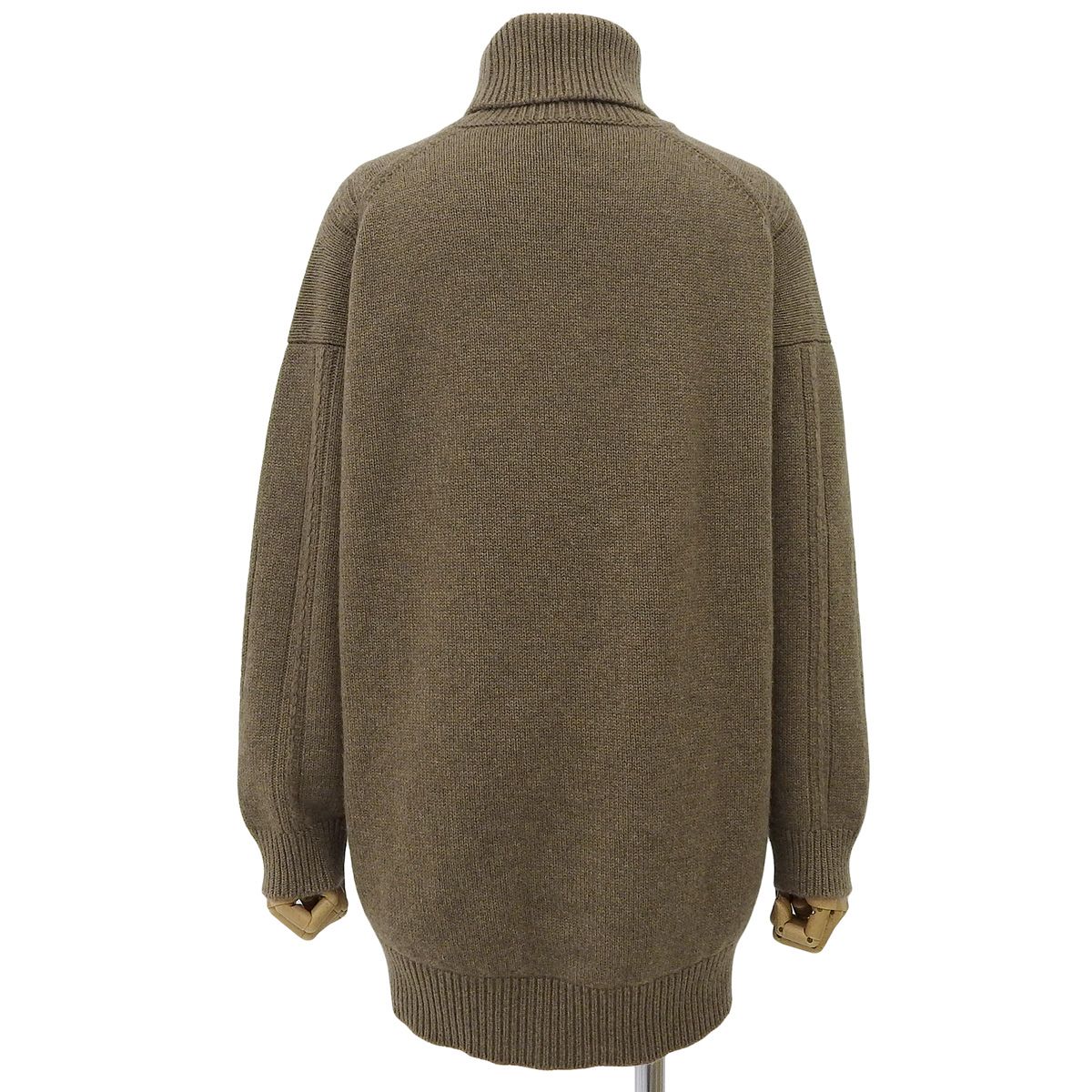 じ*じ様 【美品】 エルメス ニット ウール ハイネック ブラウン S HERM HERMES(エルメス) ブラウン茶 カシミヤ ニット/セーター 2022年