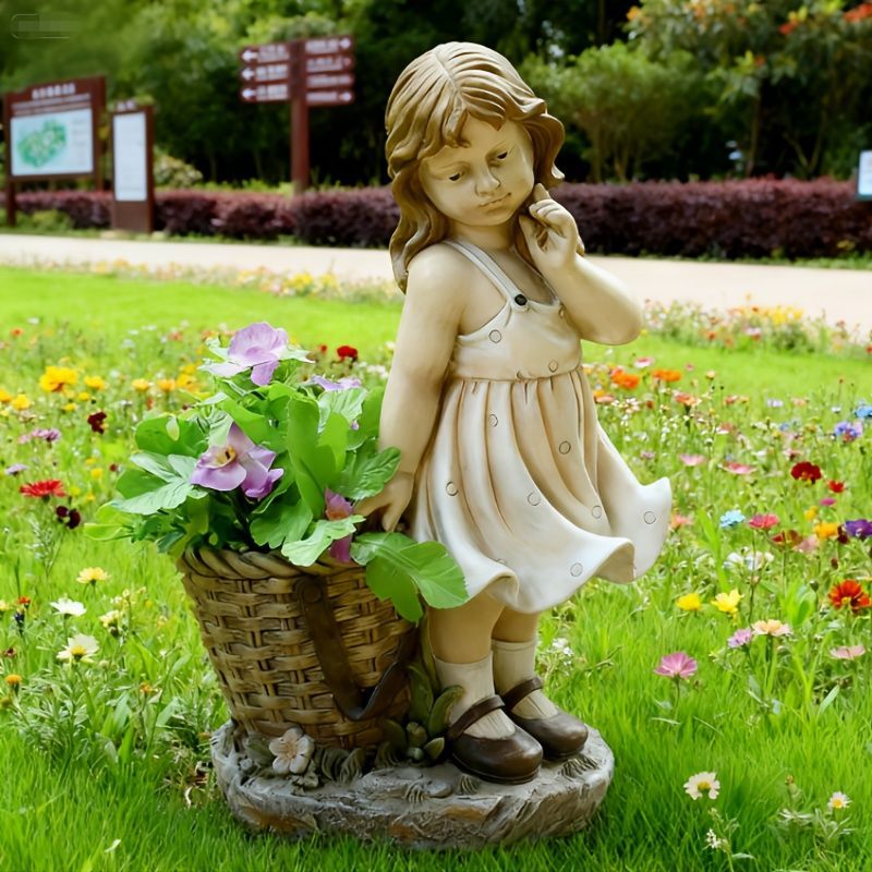 鉢植え 植木鉢 プランター プラントポット フラワーポット ガーデニング 樹脂 屋内 屋外 インテリア 庭 玄関 カゴの隣にいる女の子 多肉植物 サボテン 癒しグッズ ギフト プレゼント