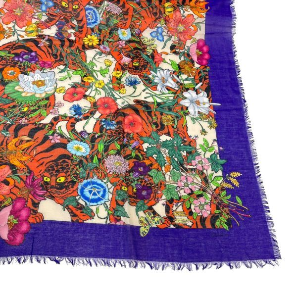 ■未使用■ GUCCI グッチフラワー 花柄 スカーフ ストール ショール GUCCI グッチ V.ACCORNERO ヴィンテージ 大判スカーフ ストール 花柄