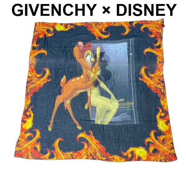 ○ ジバンシー Givenchy スカーフ ディズニーDisney コラボ バンビ 炎