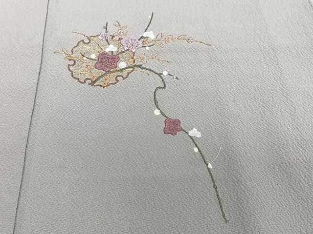 平和屋着物□訪問着 総刺繍 雪輪枝梅文 金糸 正絹 逸品 CAAZ9285xi