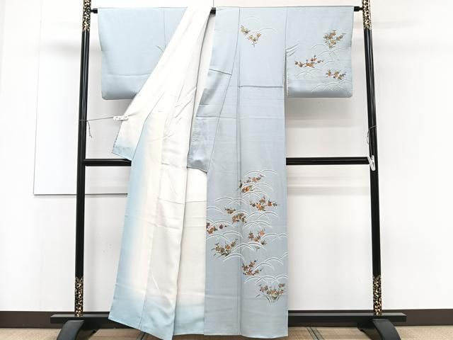 平和屋着物□訪問着 刺繍 絞り 草花文 金彩 正絹 逸品 CAAZ9307xi