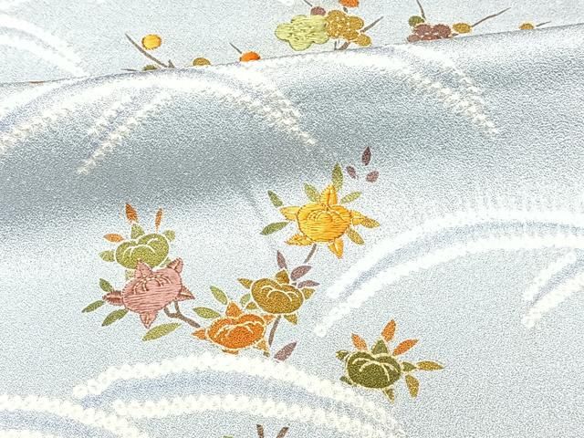 平和屋着物□訪問着 刺繍 絞り 草花文 金彩 正絹 逸品 CAAZ9307xi