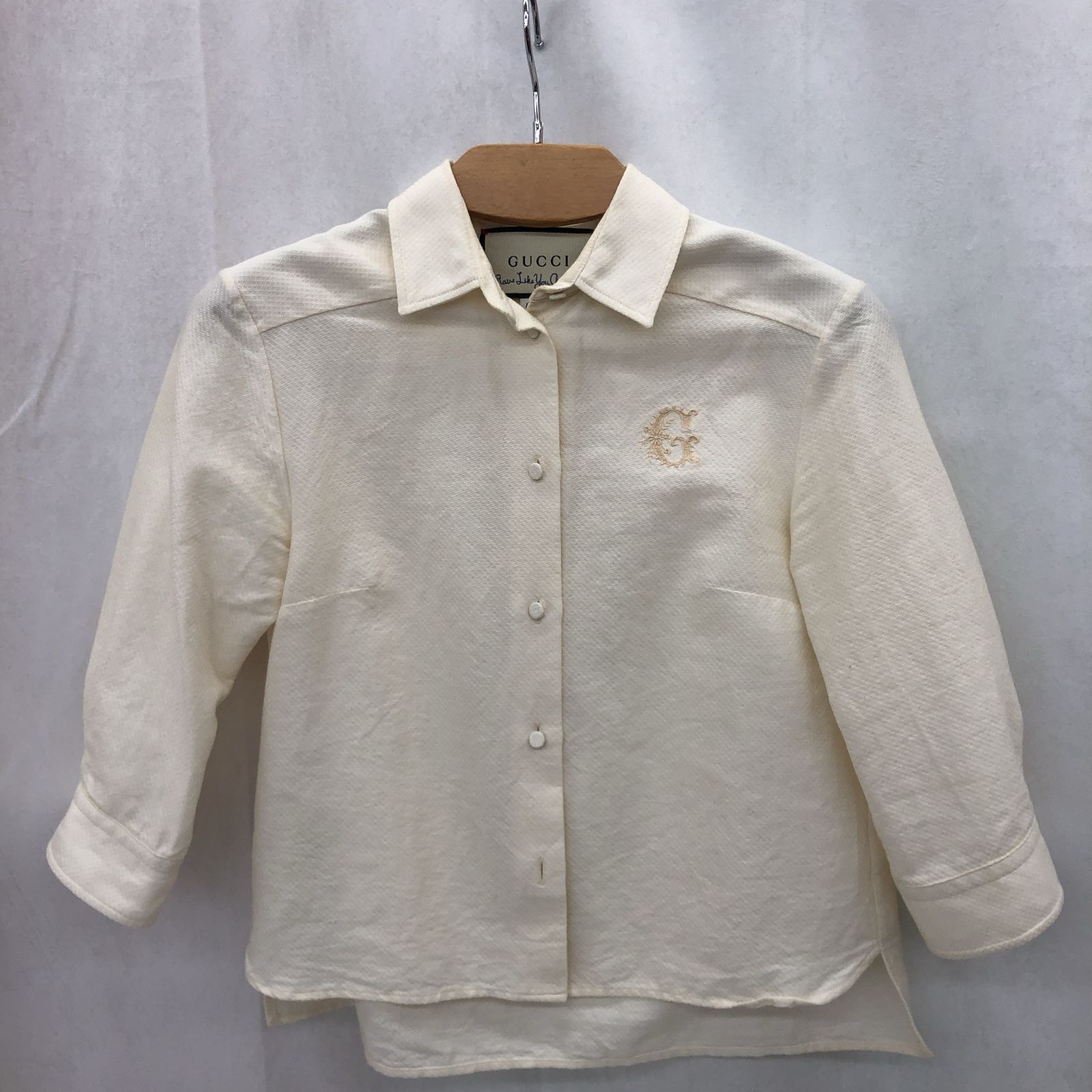 GUCCI グッチ 長袖シャツ 36 コットン 63305 ホワイト レディース