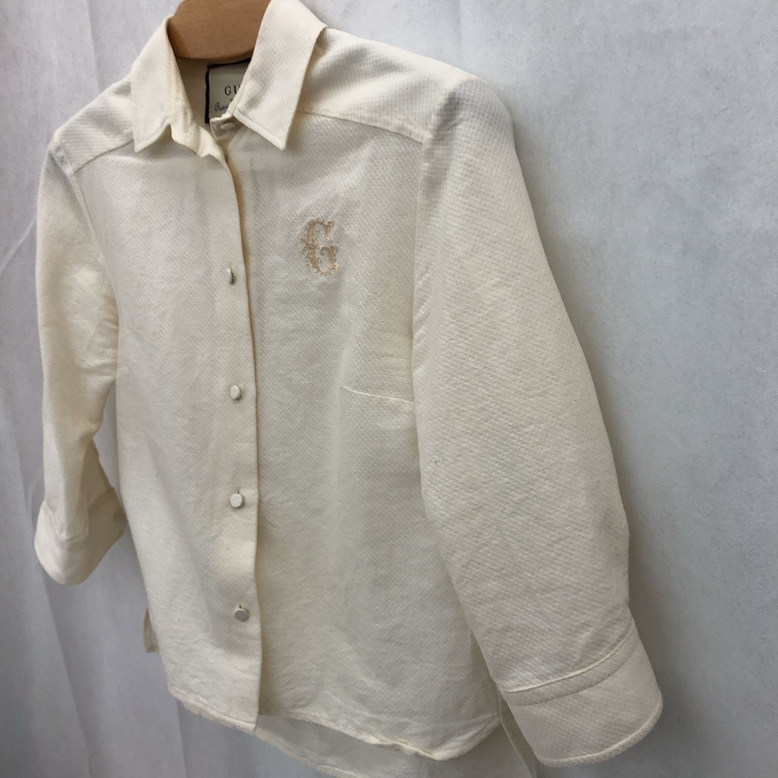 GUCCI グッチ 長袖シャツ 36 コットン 63305 ホワイト レディース