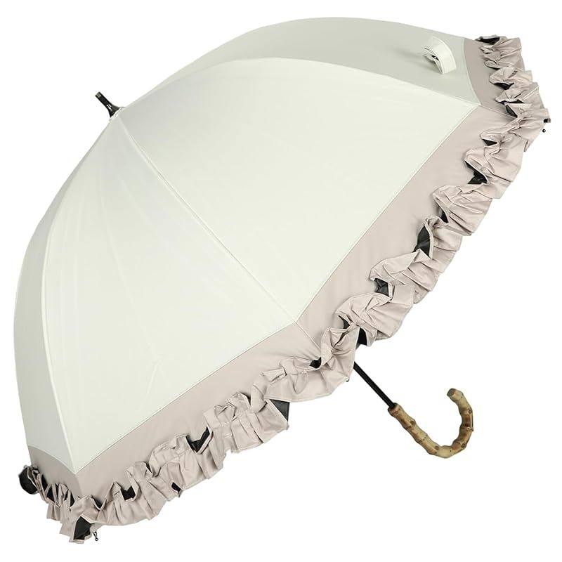 Refume レフューム 日傘 長傘 完全遮光 遮光率 軽量 遮光 遮熱 晴雨兼用 UVカット REFU 0009 オフ ホワイト ベージュ 白 1