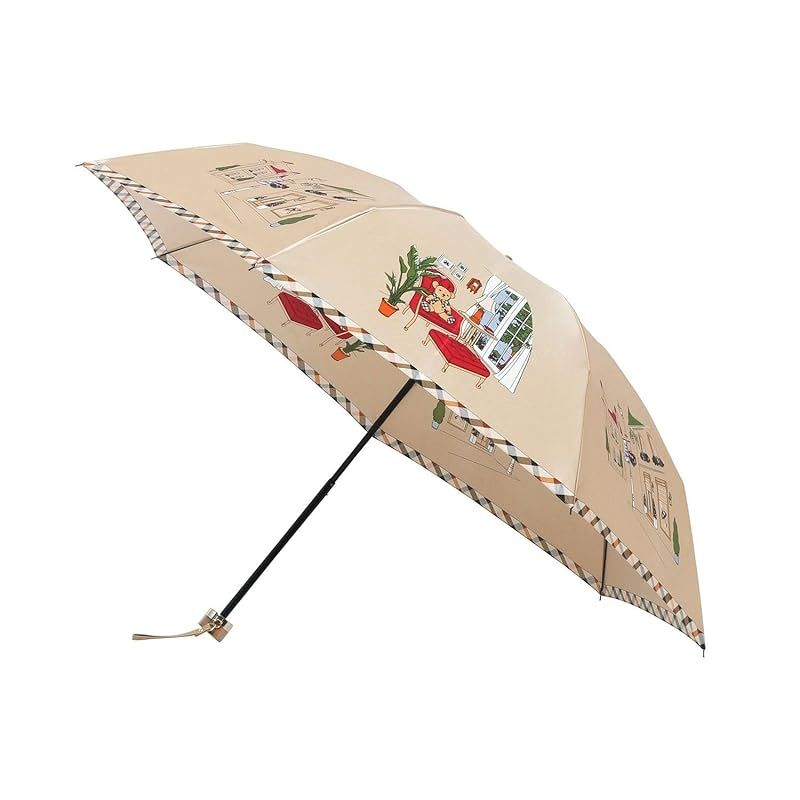 ムーンバット ダックス 雨傘 折りたたみ傘 レディース ブランド 丈夫 通勤 通学ベア サテンプリント21-125-11275-02 ベージュ 1
