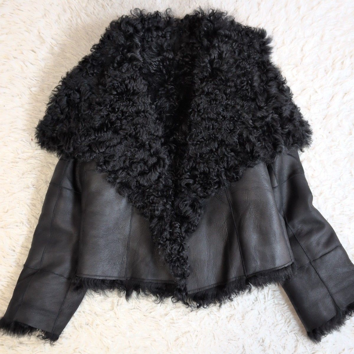 美品✨ ヨシエイナバ yoshie inaba ムートンジャケット ビッグカラー