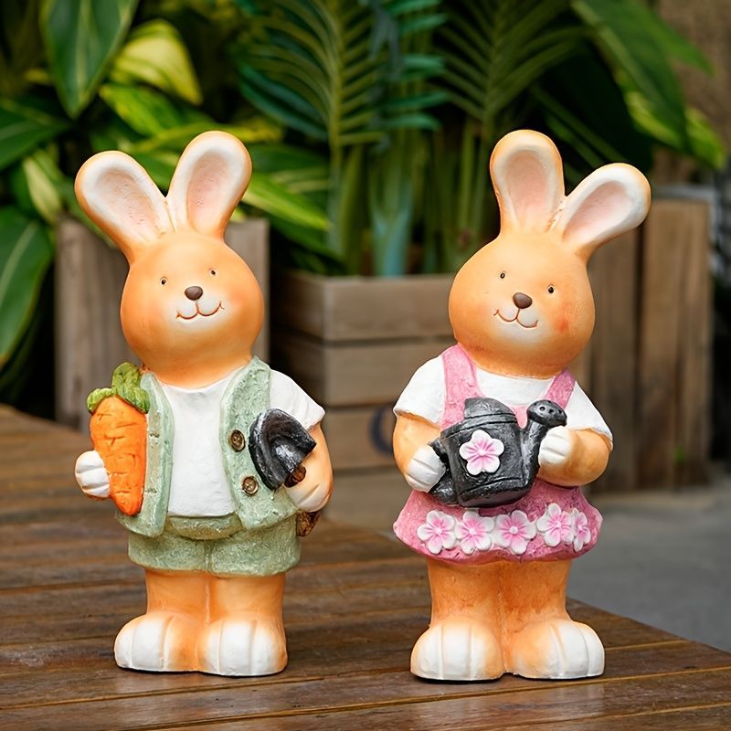 置物 オブジェ ガーデンオーナメント ウサギ うさぎ ラビット 女の子 男の子 2種類 屋外 屋内 室内 インテリア 玄関 リビング ダイニング 装飾 庭 ガーデニング ガーデン ギフト インテリア用品 贈り物 雑貨