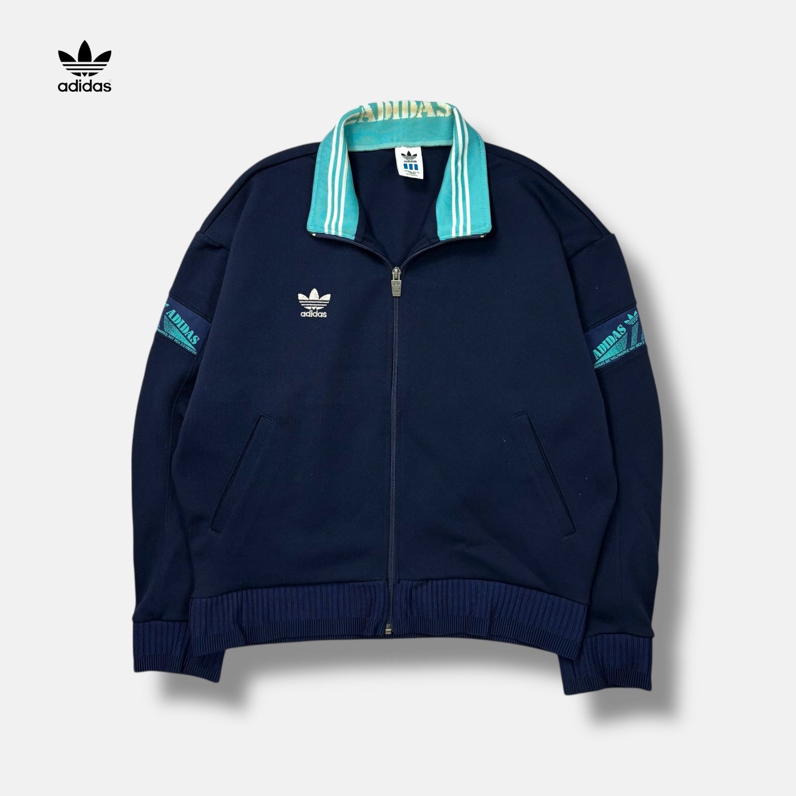 80s adidas トラックジャケット デサント製 y2k ネイビー L - メルカリ