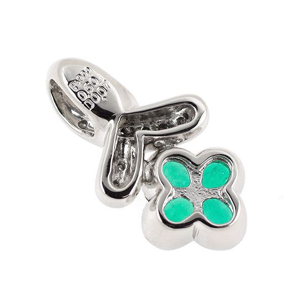 Pt 900 エメラルド ダイヤモンド ペンダントトップ 0.60 ct D 0.07