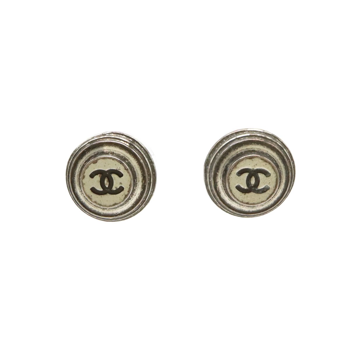 CHANEL シャネル ココマーク ピアス ラウンド 丸型 メタル シルバー 