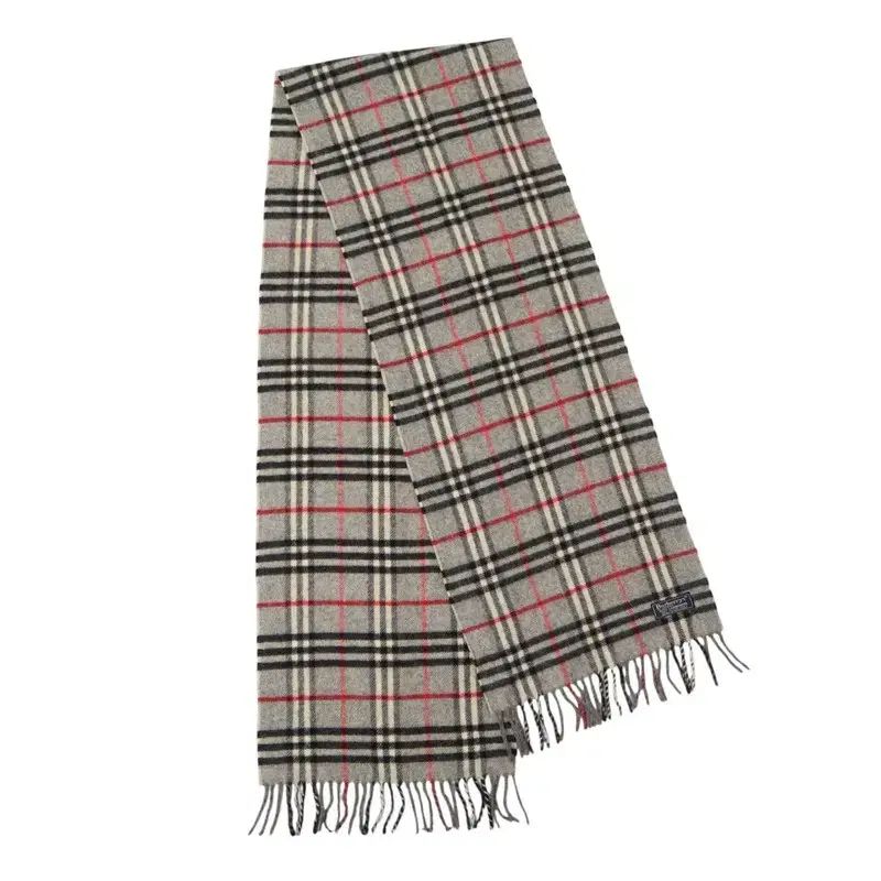 BURBERRY バーバリー グレー ノヴァチェック ラムウール マフラー
