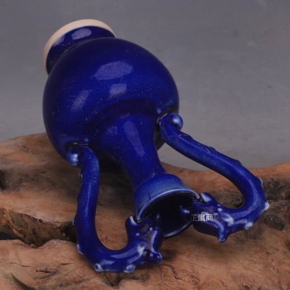 宋 鈞窯 青釉天目 双龍尊 磁器 五大名窯 家居コレクション 復古古物