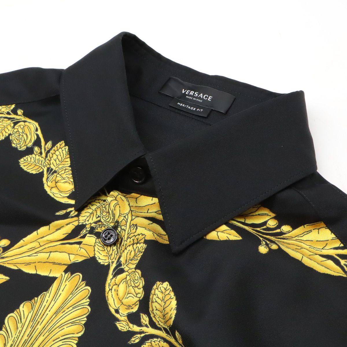 【美品】ヴェルサーチ 長袖シャツ モノトーン 総柄 ブラック メデューサ L versace 長袖シャツ ヴェルサーチ 長袖シャツ モノトーン 総柄