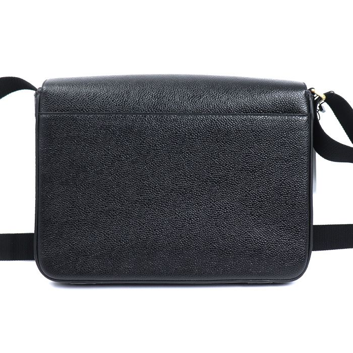 THOM BROWNE トムブラウン ペブルグレイン リポーター ショルダーバッグ ブラック MAG 143 B-00198-001 メンズ