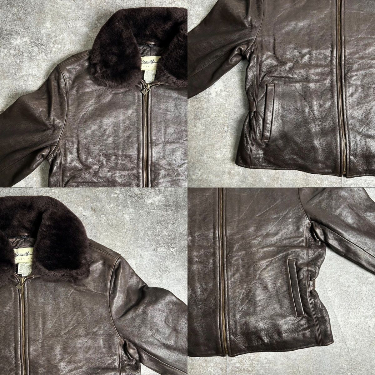 EDDIE BAUER エディーバウアー ブラウン G-1TYPE レザージャケット 90