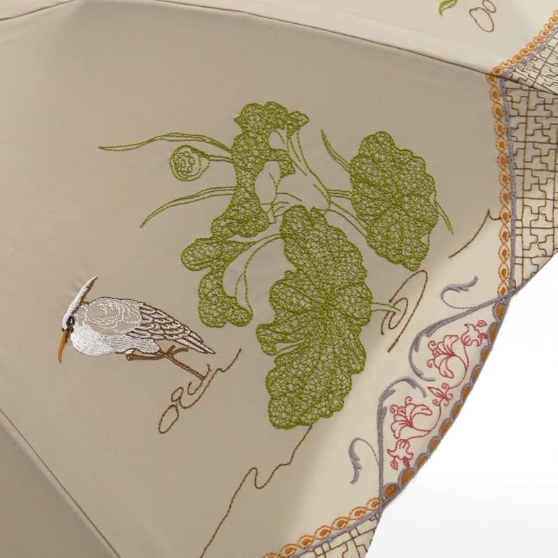  日傘 女優日傘 折りたたみ日傘 ショート日傘 ショップチャンネル 完全遮光 遮熱 UVカット かわず張り 涼しい 晴雨兼用傘 特殊2重張り 全面刺繍 モカ 1 キッチン 住宅設備