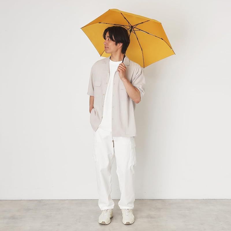 urawaza slim ウラワザ 折りたたみ傘 3秒でたためる傘 手開き ウラワザスリム 形状記憶 形状安定 無地 プレーン 簡単開閉 軽量 撥水 防汚 雨傘 UVカット 親骨50 cm 折り畳み傘 畳みやすい 10298 カナリア 0