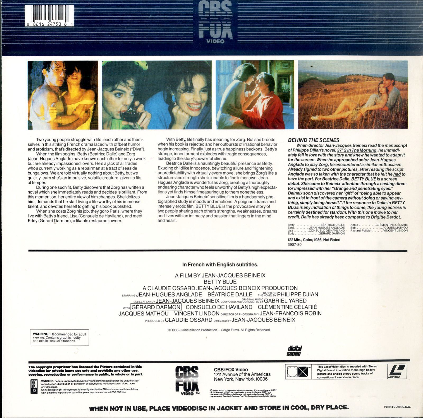 LD2枚 / ジャン＝ジャック・ベネックス / Betty Blue【ベティ・ブルー