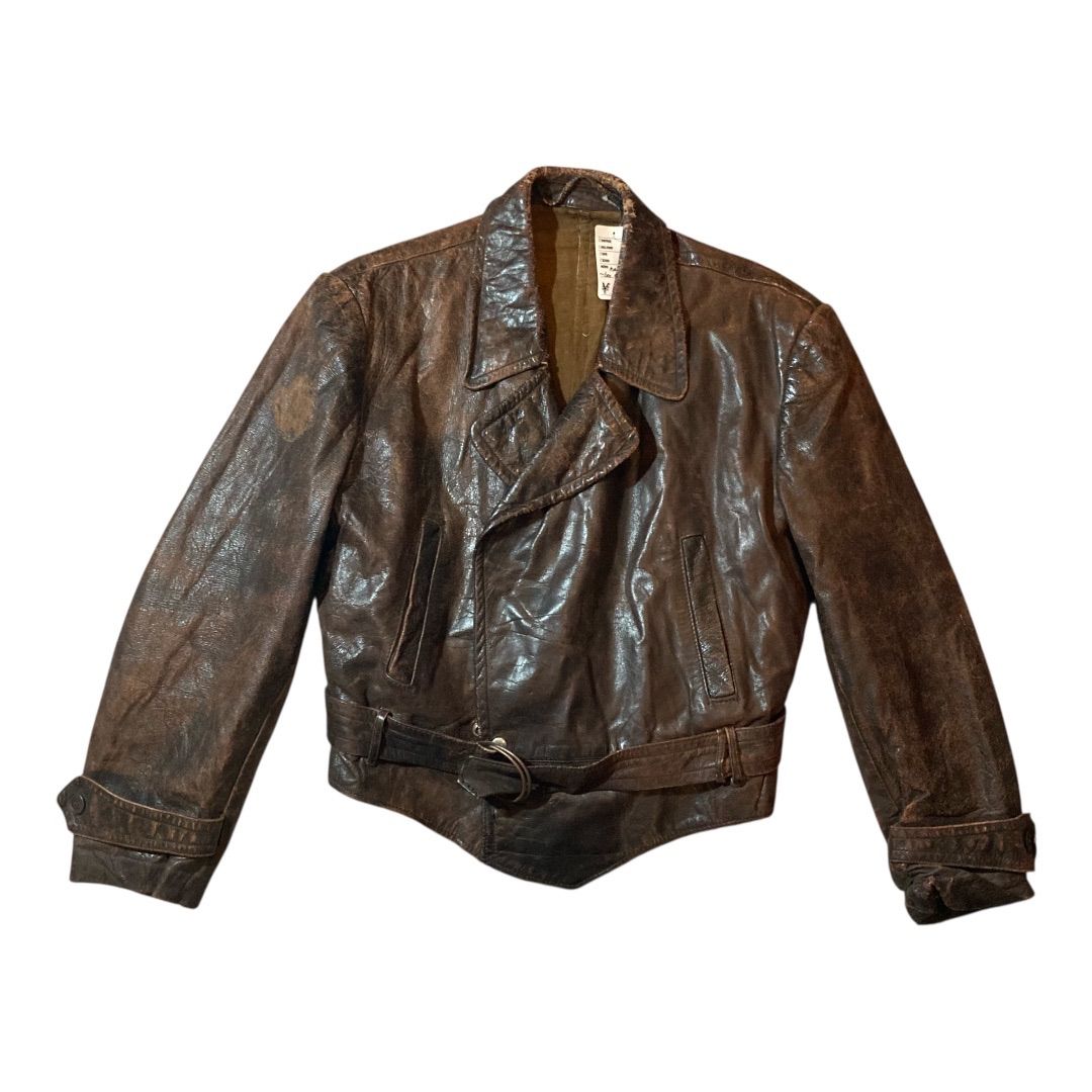 60s Czechoslovakia vintage leather riders jacket brown/ 〜60年代製