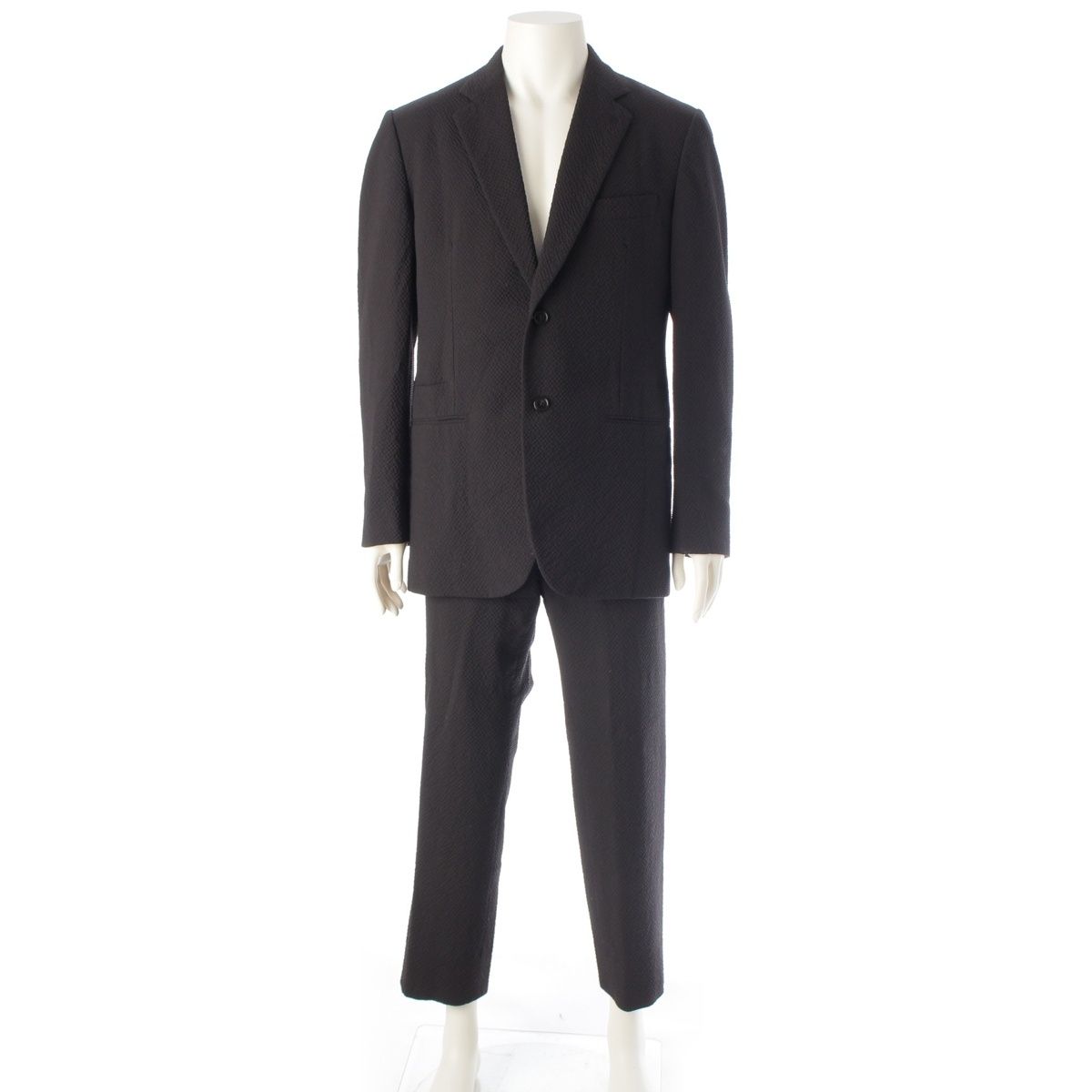 エルメス 23年 ギャザー ジャケット スラックス パンツセットアップ ブラック Drop 8 R Taglia 50
