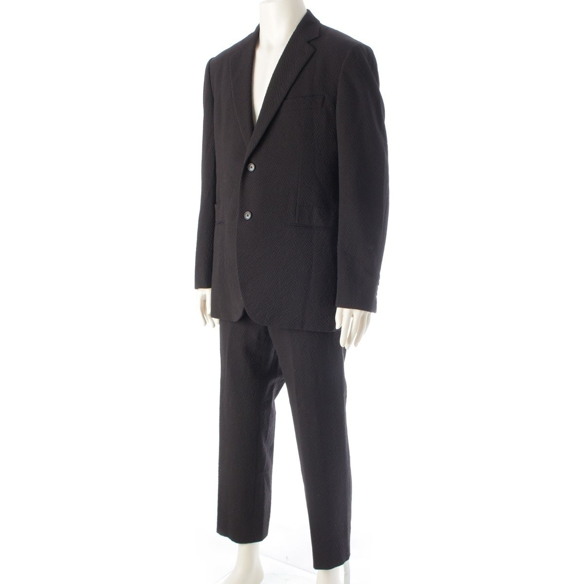 エルメス 23年 ギャザー ジャケット スラックス パンツセットアップ ブラック Drop 8 R Taglia 50