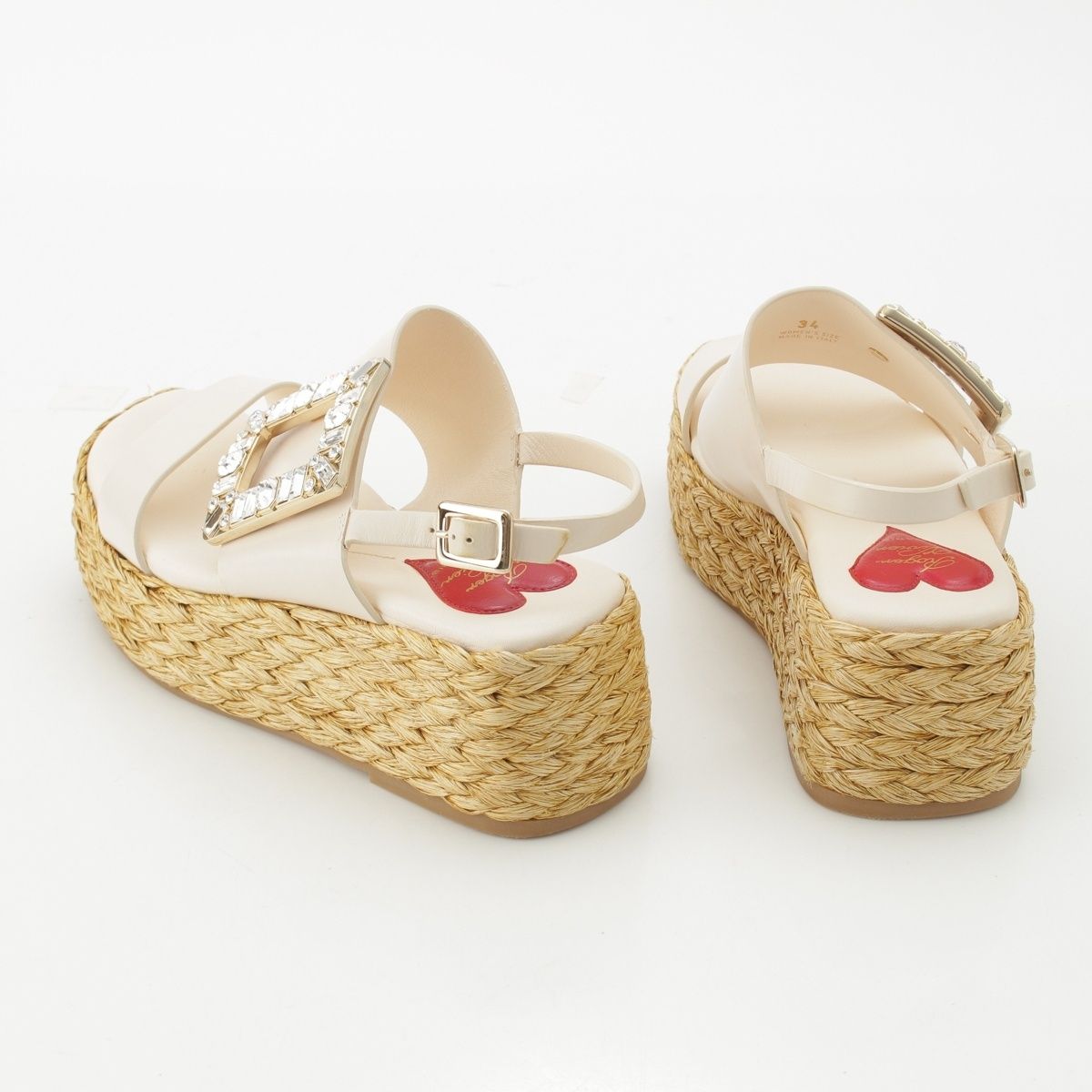 ロジェヴィヴィエ ストラスバックル ビジュー ウェッジソール サンダル