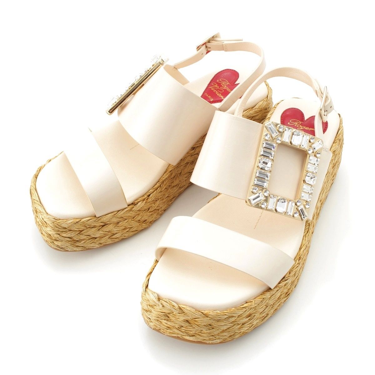 ロジェヴィヴィエ　厚底　ビジューバックル　ウェッジソール　サンダル ロジェヴィヴィエ ストラスバックル ビジュー ウェッジソール サンダル