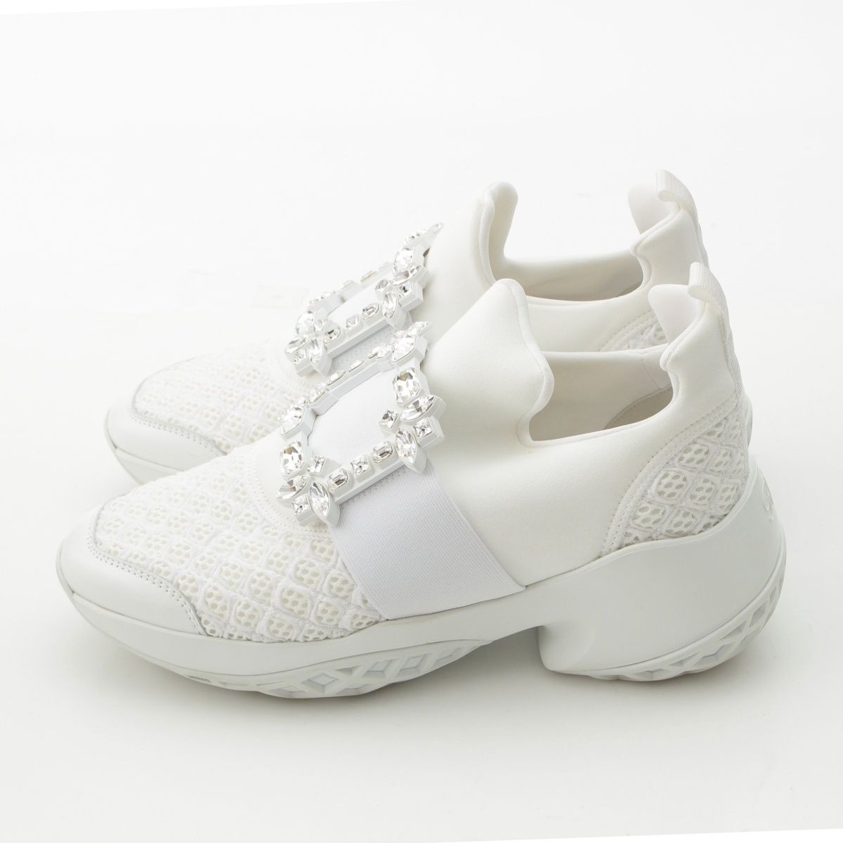 ロジェヴィヴィエ ラン ファブリック ビジュー スニーカー シューズ