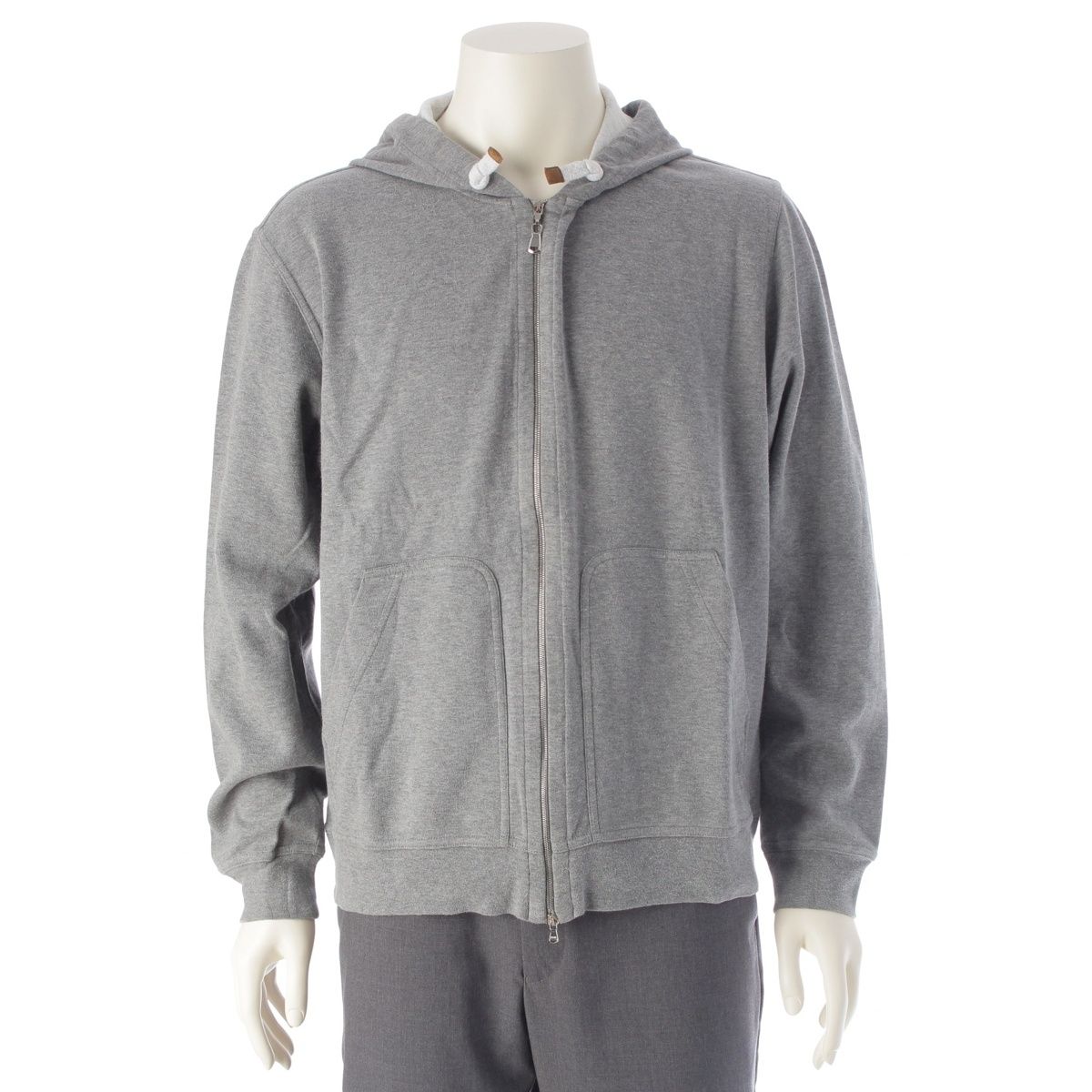 ブルネロクチネリ コットン ジップアップ パーカー トップス グレー 52