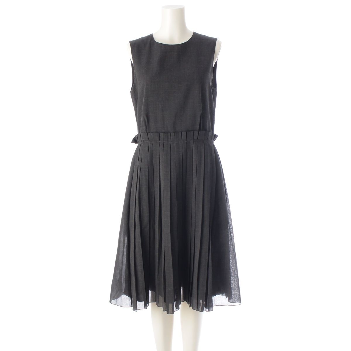 デイジーリン 16年 ウール混 ノースリーブ プリーツ ワンピース ドレス 36340 グレー 40